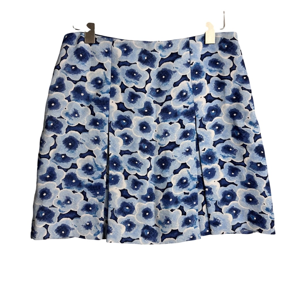 Marc by Marc Jacobs Blue Floral Poppy Mini Skirt Pleated Size‎ 4